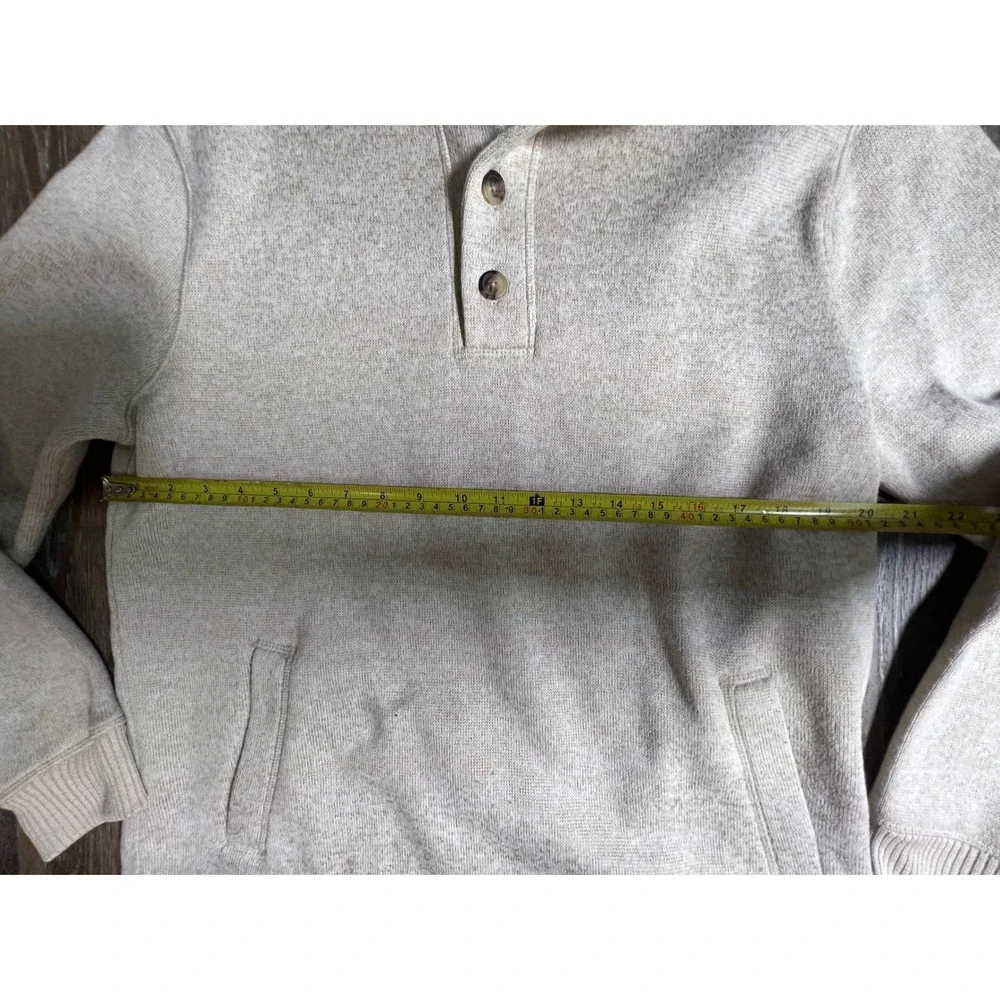 Banana Republic Pullover Mens Large Oatmeal Excellent Quarter Button‎ Sweater